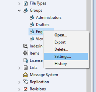 SOLIDWORKS PDM Admin Settings