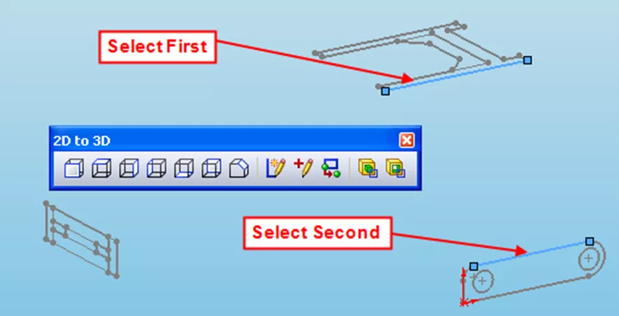 2D to 3D Toolbar in SOLIDWORKS