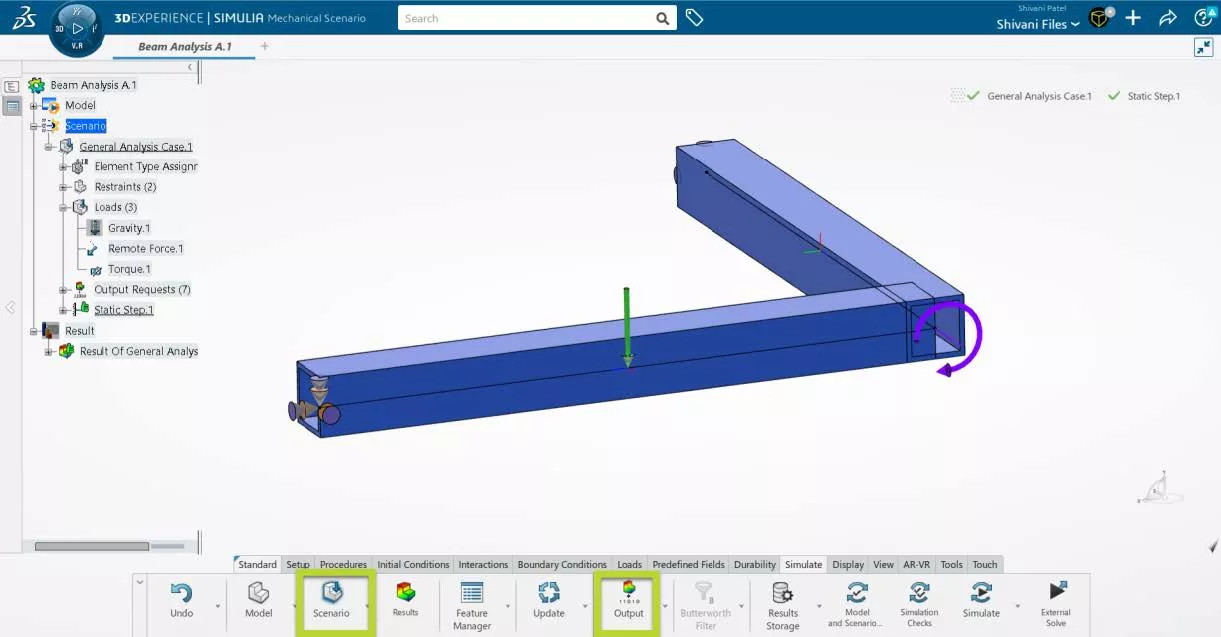 3DEXPERIENCE Beam Analysis Scenario and Output Options Explained