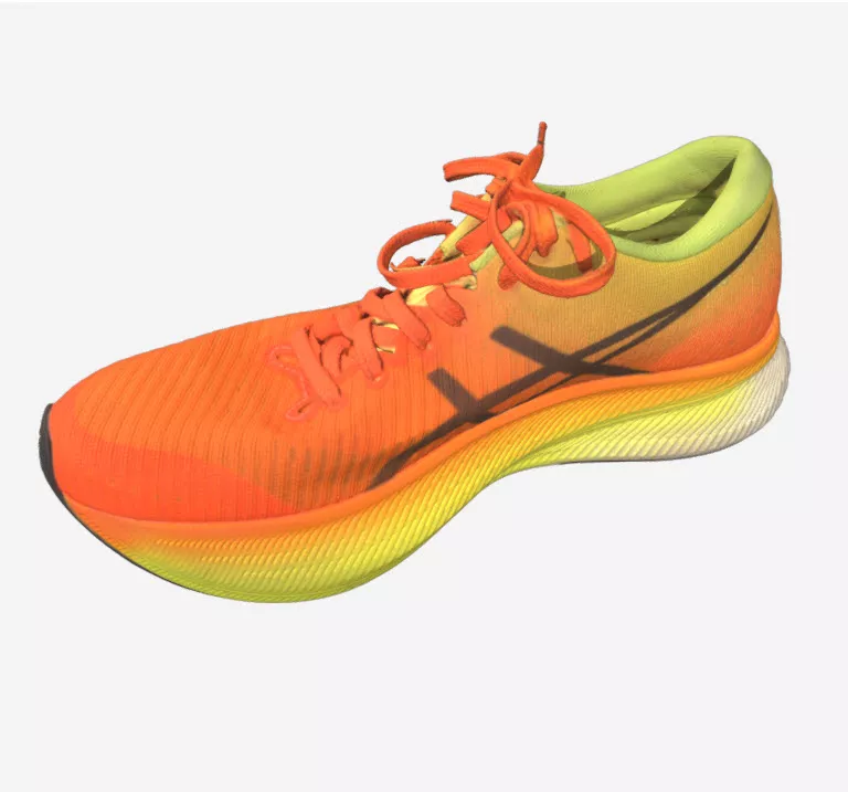 3D Scanned Orange Sneaker Using Artec Spider II 3D Scanner 