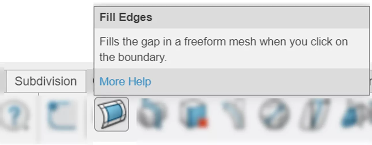 3DEXPERIENCE 3D Sculptor Fill Edges Command