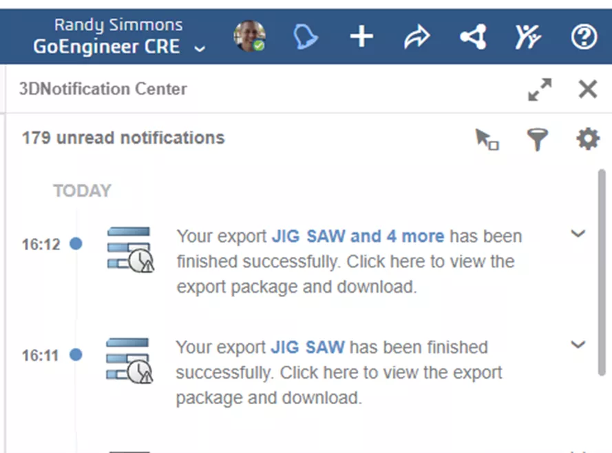 3DEXPERIENCE 3DNotification Center