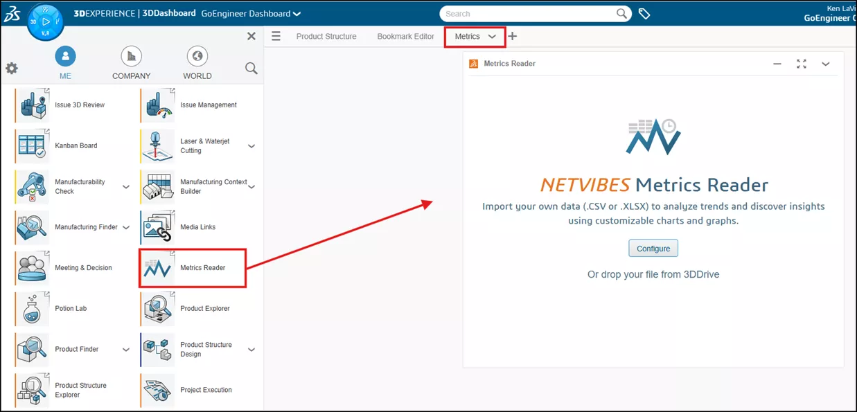 3DEXPERIENCE Metrics Reader