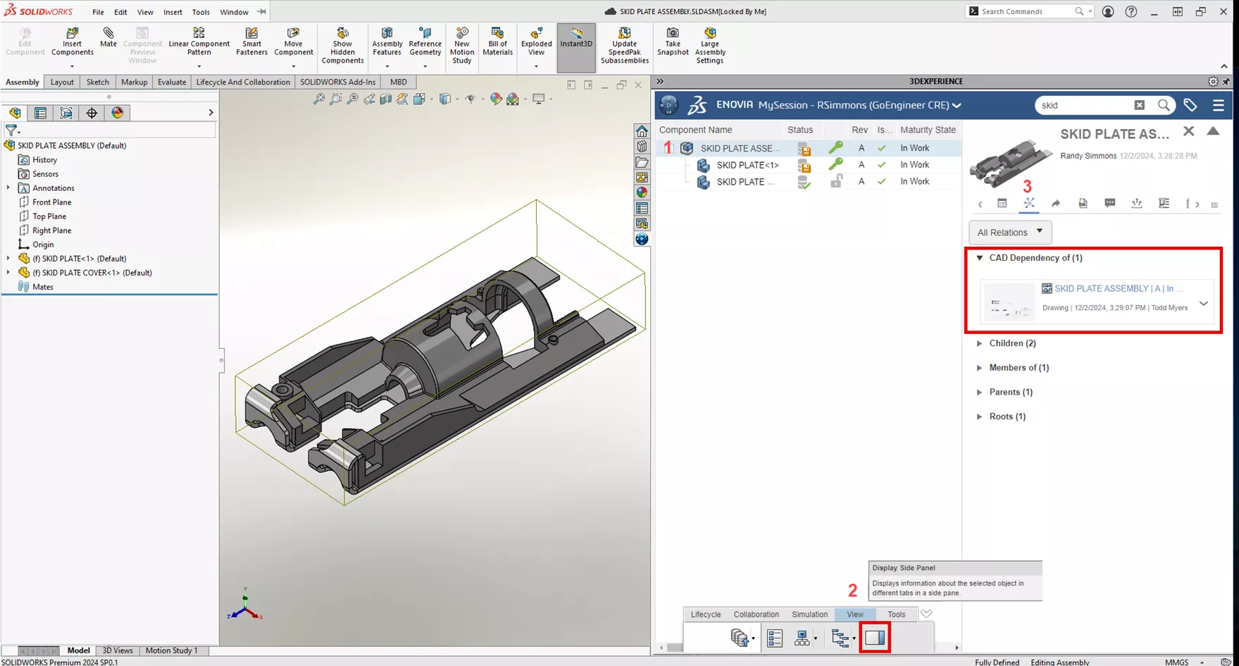 3DEXPERIENCE Check for Associated Drawing Inside SOLIDWORKS