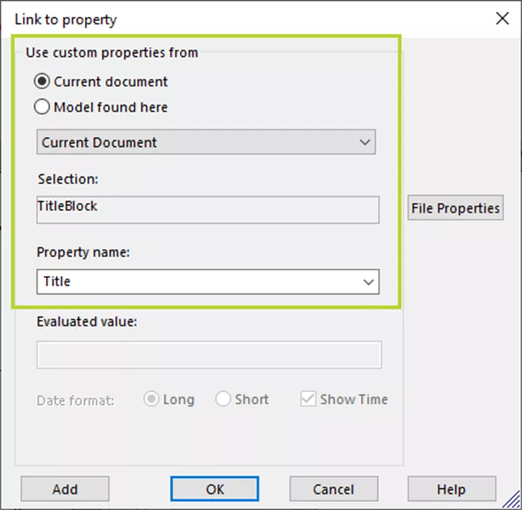 SOLIDWORKS Drawing Custom Properties