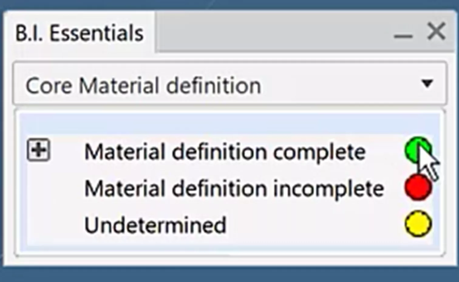 3DEXPERIENCE B.I. Essentials Core Material Definition Tool 