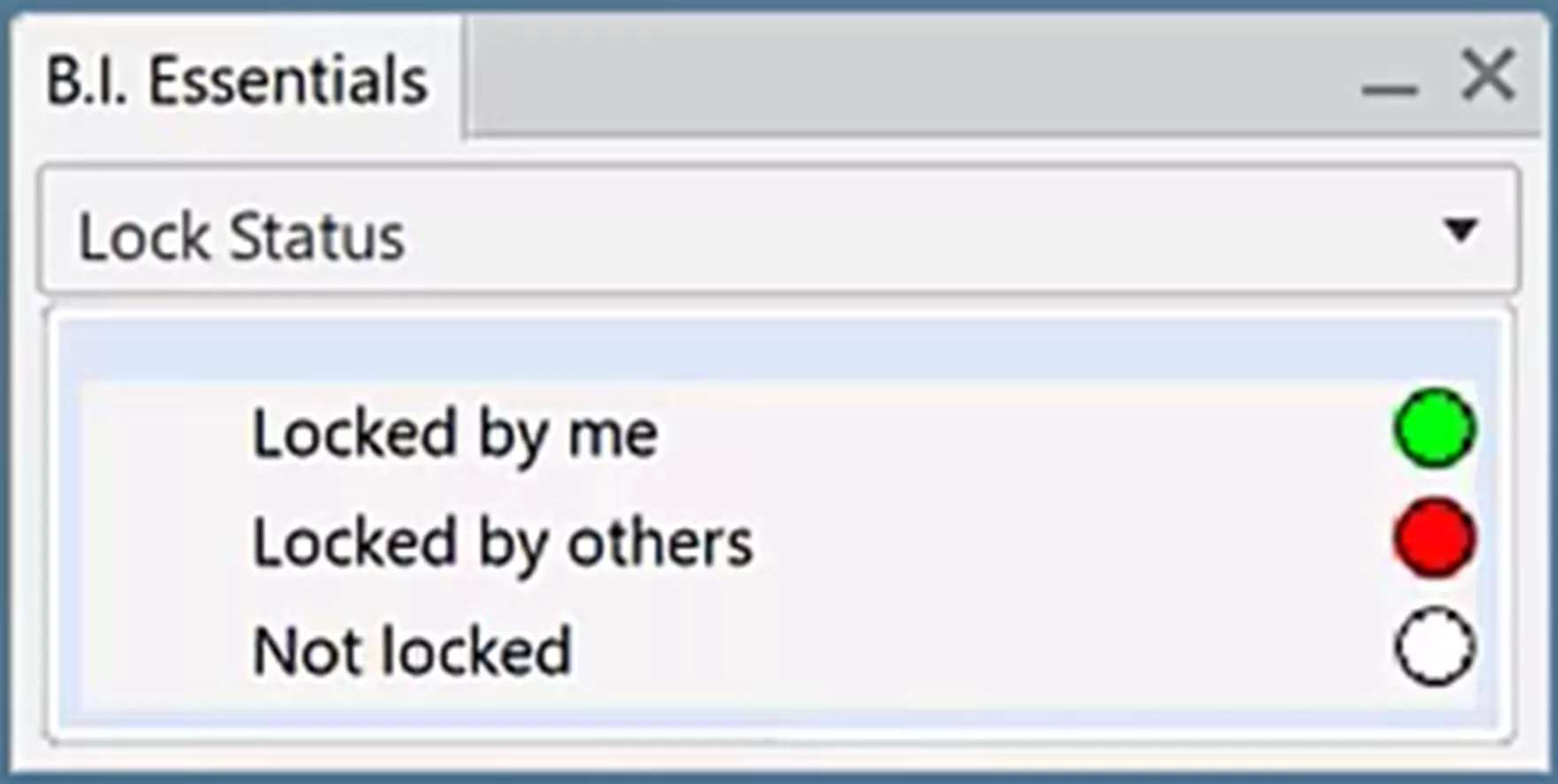 3DEXPERIENCE B.I Essentials Lock Status Tool