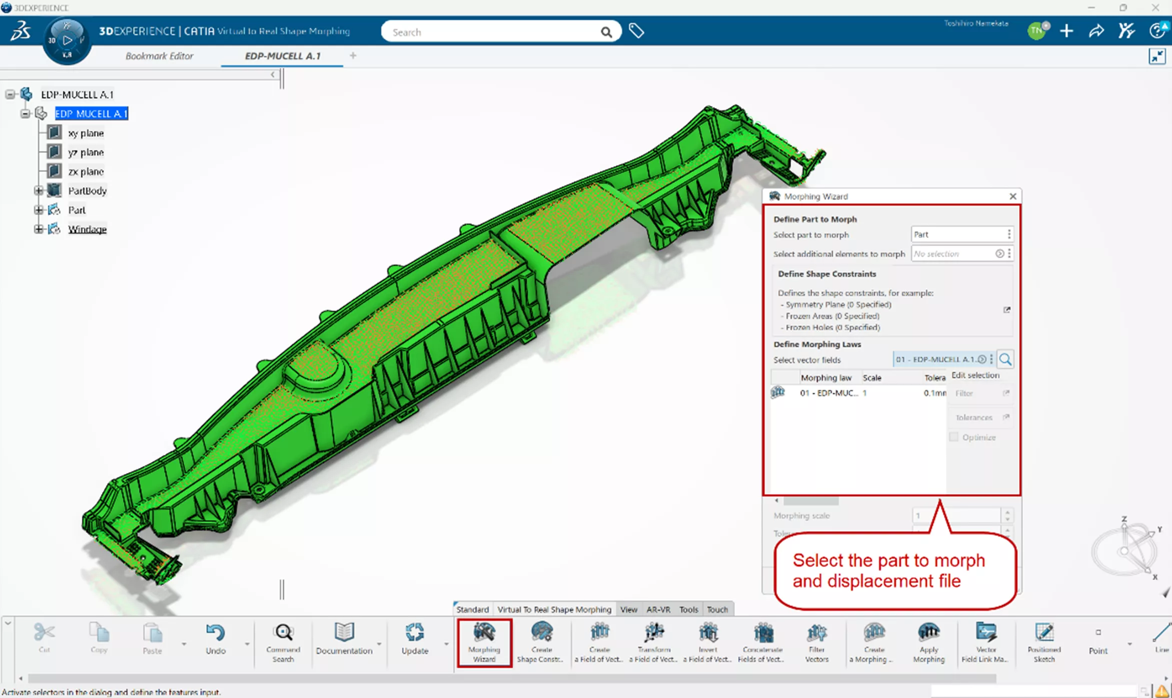 3DEXPERIENCE CATIA Morphing Wizard