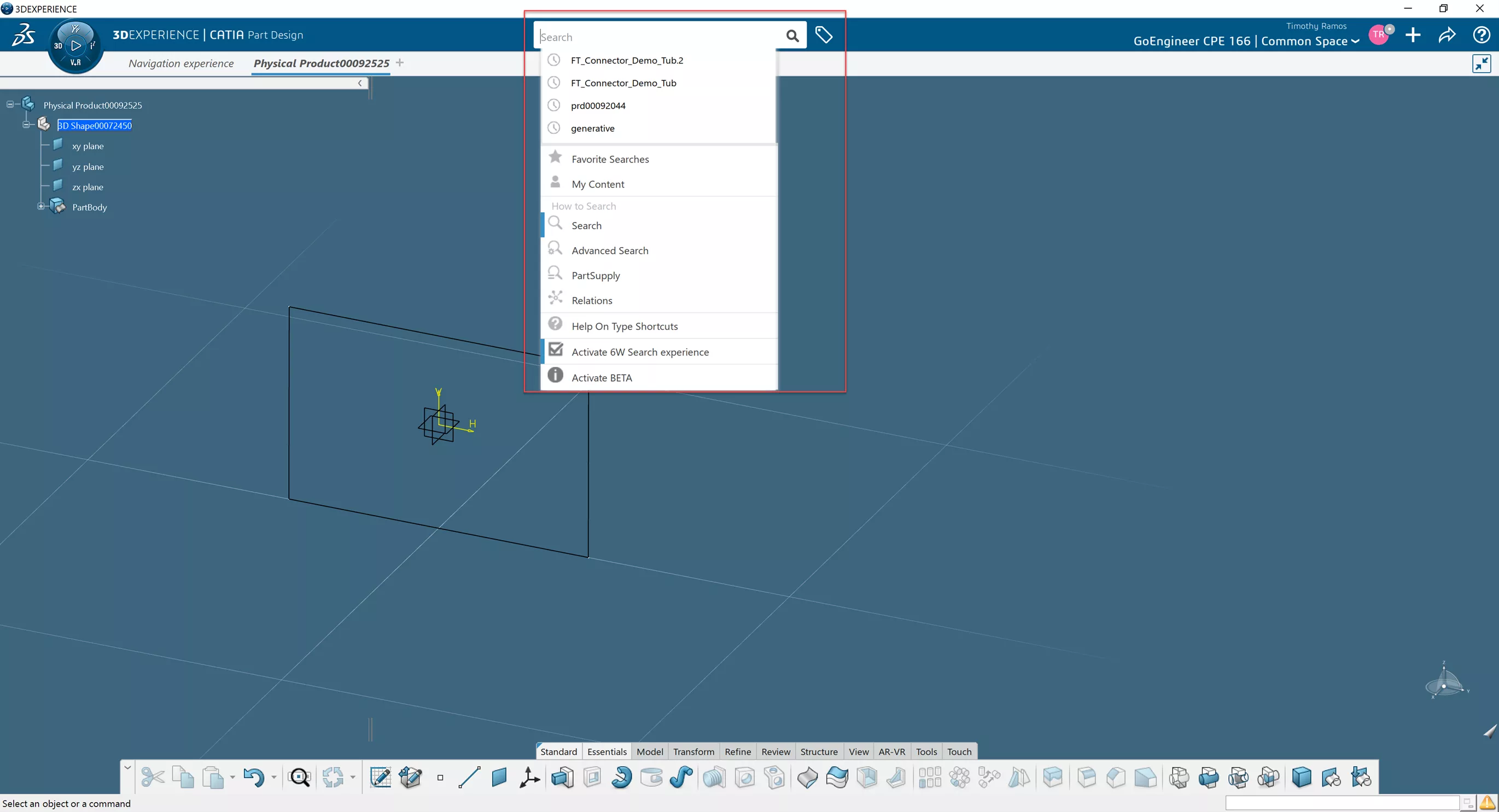 3DEXPERIENCE CATIA Search Functions 