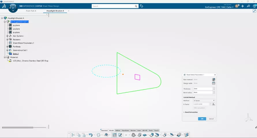 3DEXPERIENCE CATIA Sheet Metal Properties