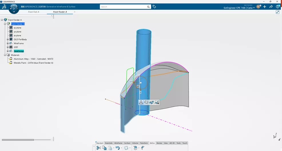 3DEXPERIENCE CATIA Surface Design Tools 