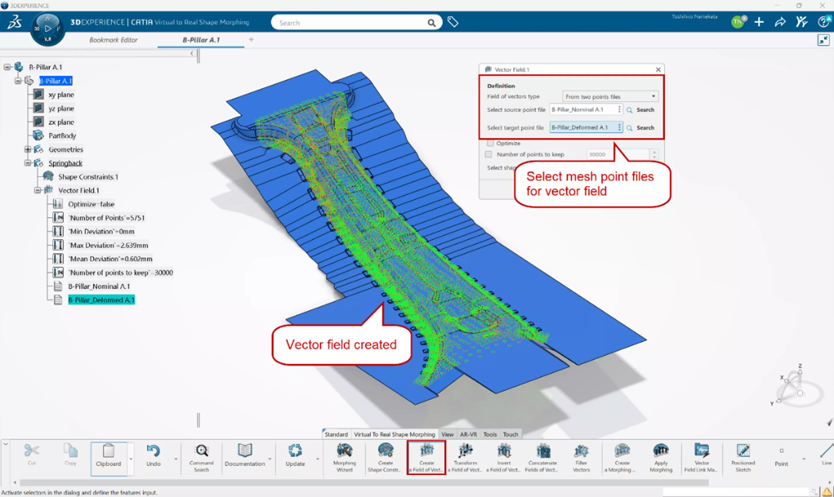 3DEXPERIENCE CATIA Vector Field Command