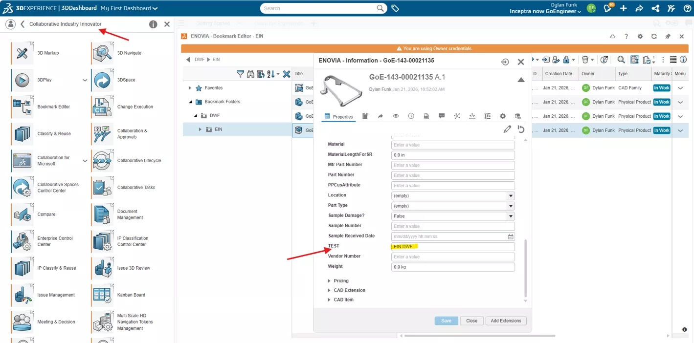 3DEXPERIENCE Collaborative Industry Innovator EIN Setup