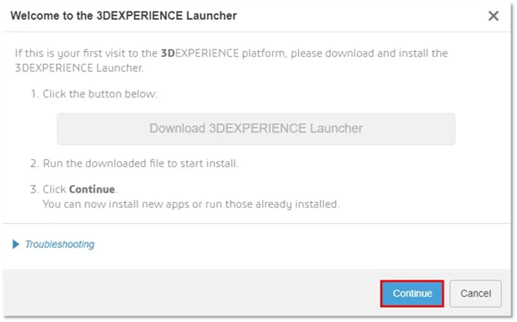 Continue 3DEXPERIENCE CST Connector Installation