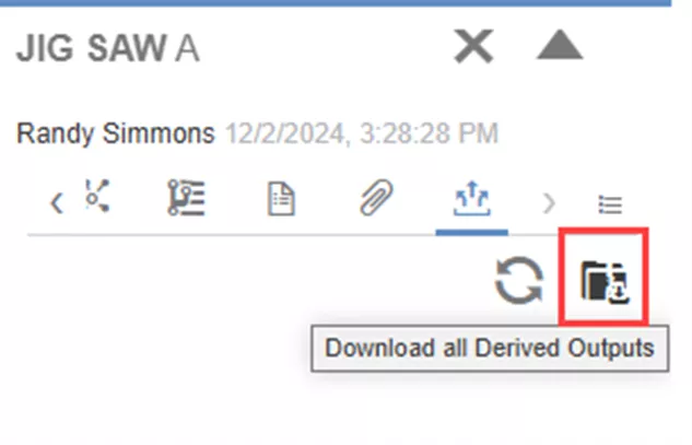 Download All Derived Outputs Button in 3DEXPERIENCE