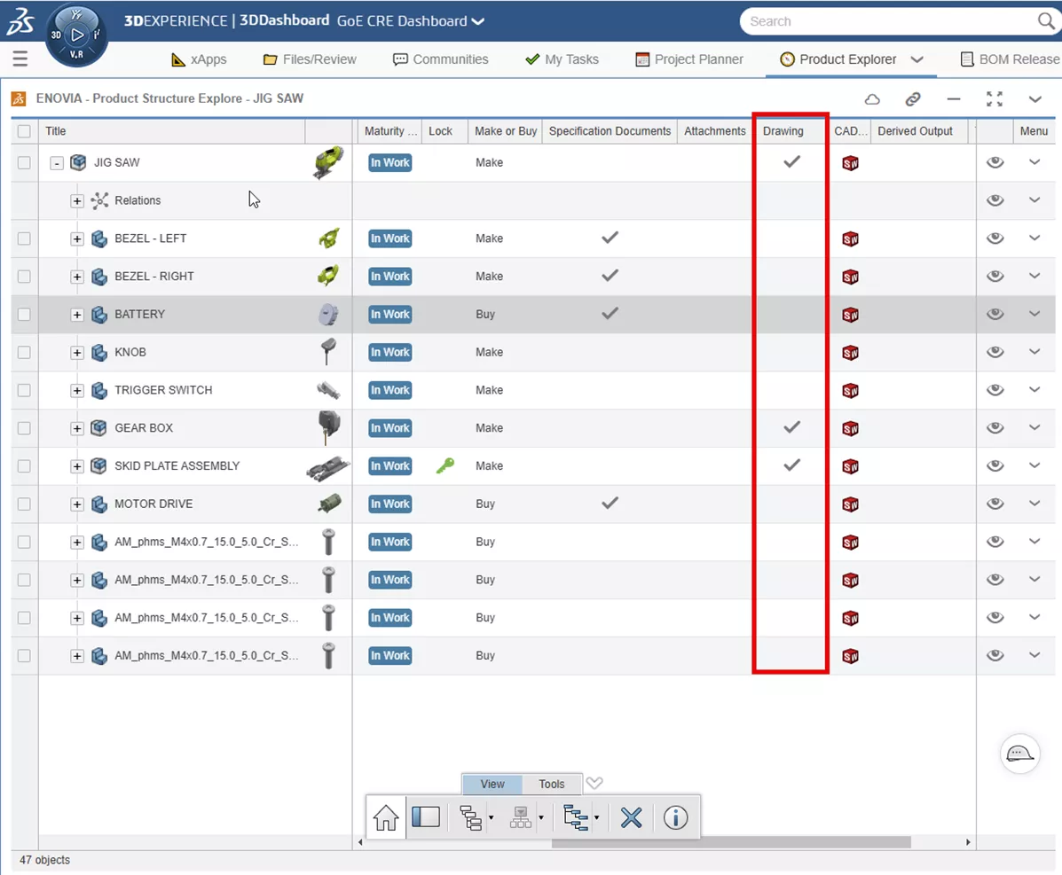 Drawing Column in the 3DEXPERIENCE 3DDashboard