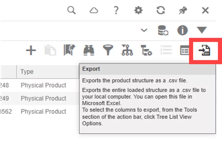 Export to a .csv File and Open Engineering Release Information in Excel
