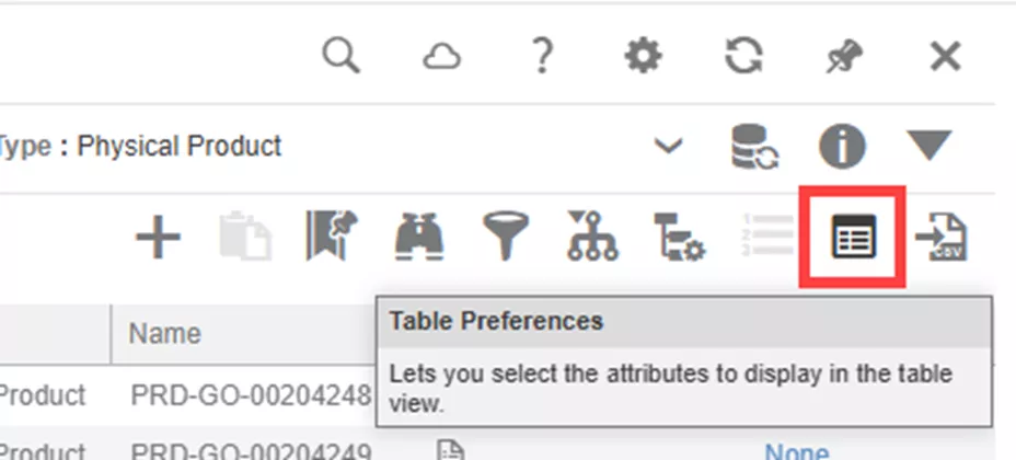 3DEXPERIENCE Engineering Release Table Preferences 
