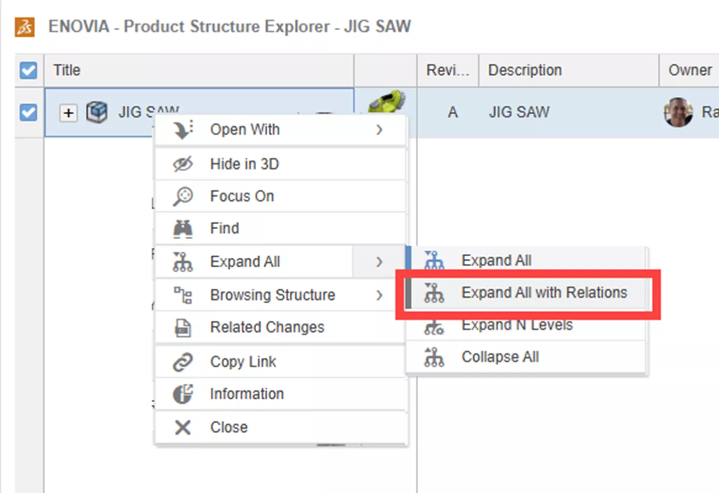 Expand All with Relations in Assembly in 3DEXPERIENCE 
