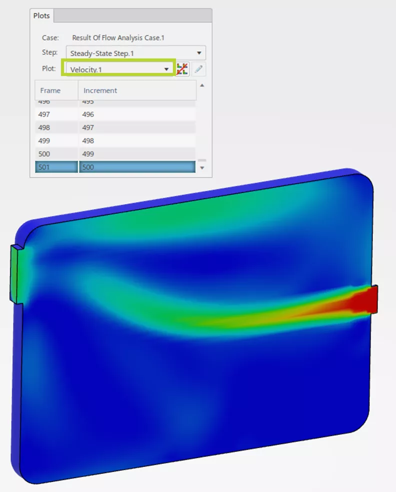 3DEXPERIENCE Fluid Dynamics Engineer Internal Flow Results