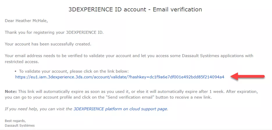 3DEXPERIENCE ID Account Email Verification 