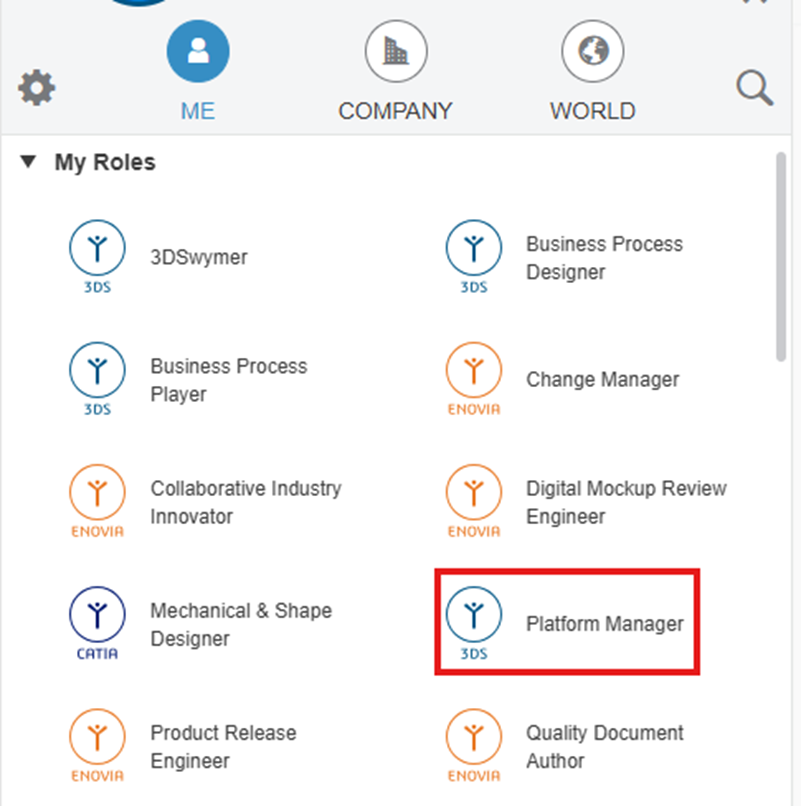 3DEXPERIENCE Platform Manager Role