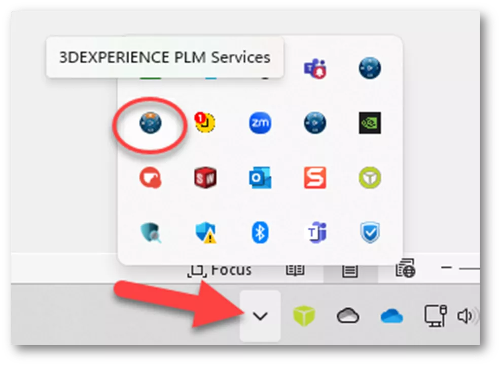 3DEXPERIENCE PLM Services Task Tray Icon