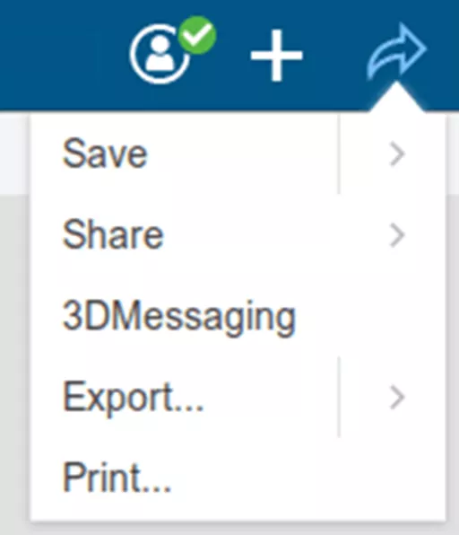 3DEXPERIENCE Share Menu 