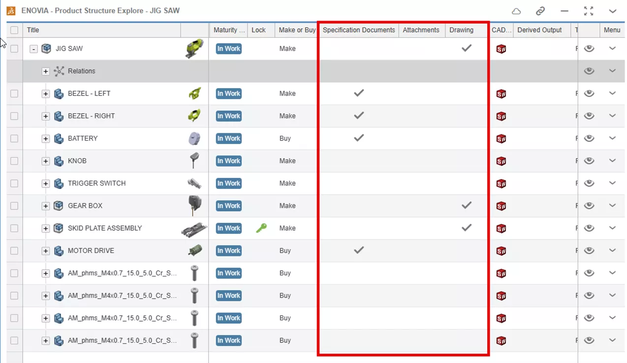 View Specific Columns in 3DEXPERIENCE