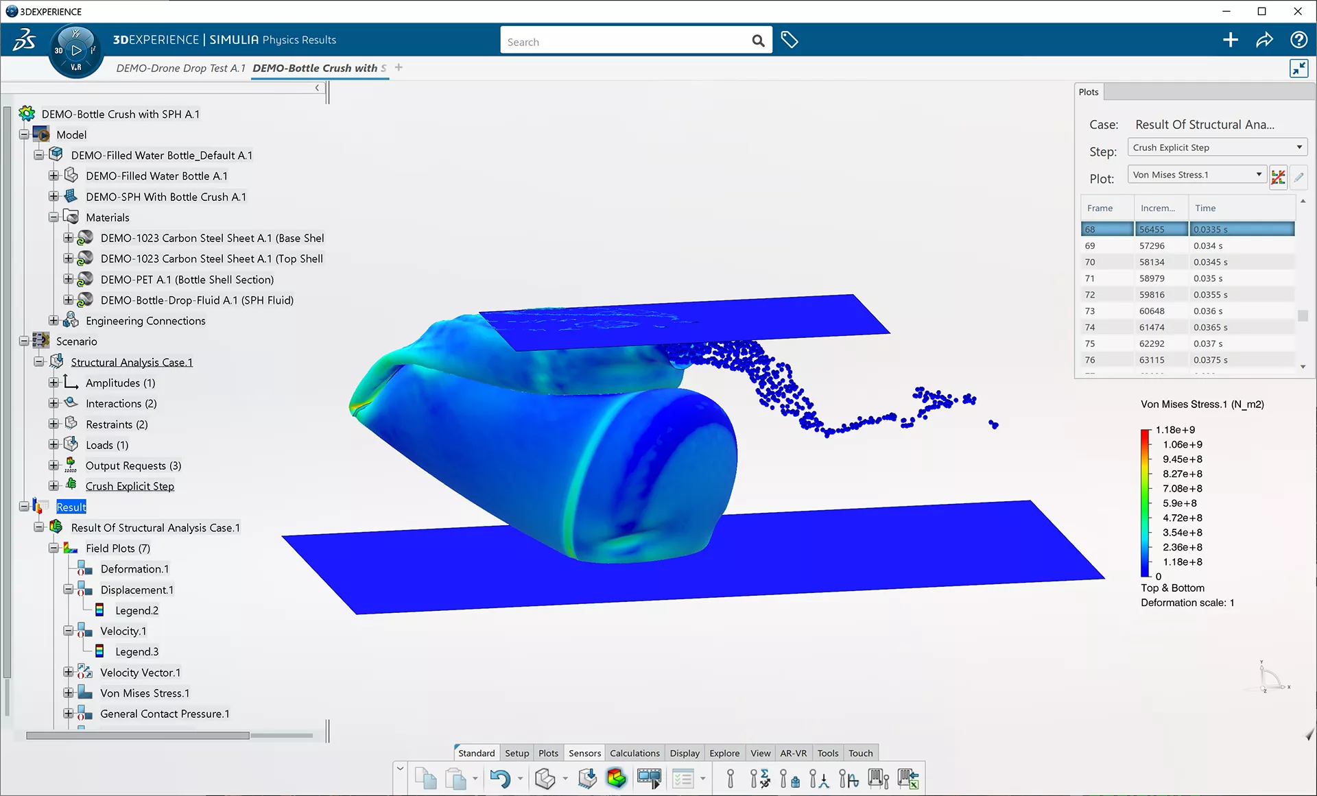 3DEXPERIENCE Structural Bottle Crush Post-processing