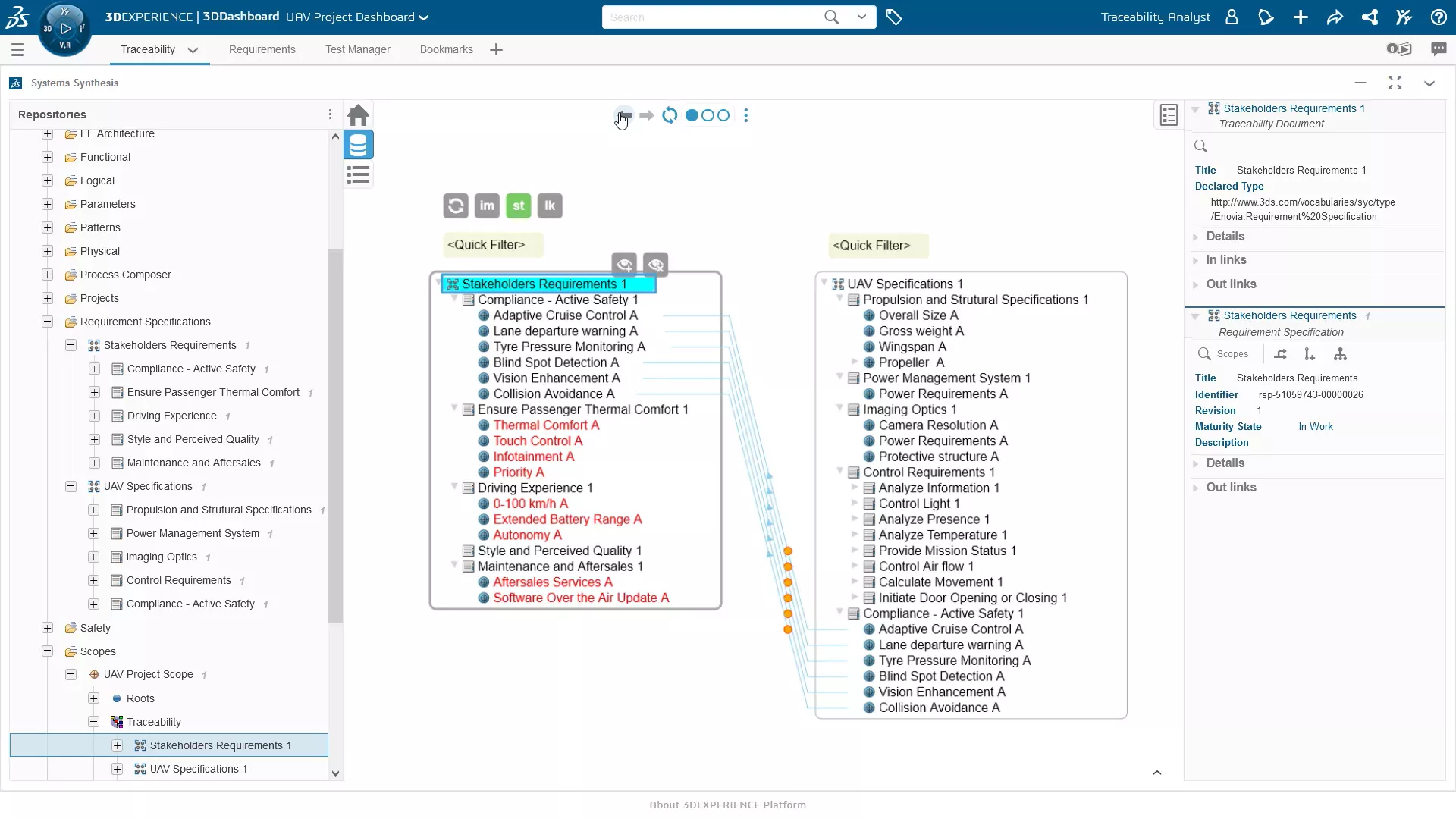 How traceability looks with MBSE on the 3DEXPERIENCE Platform