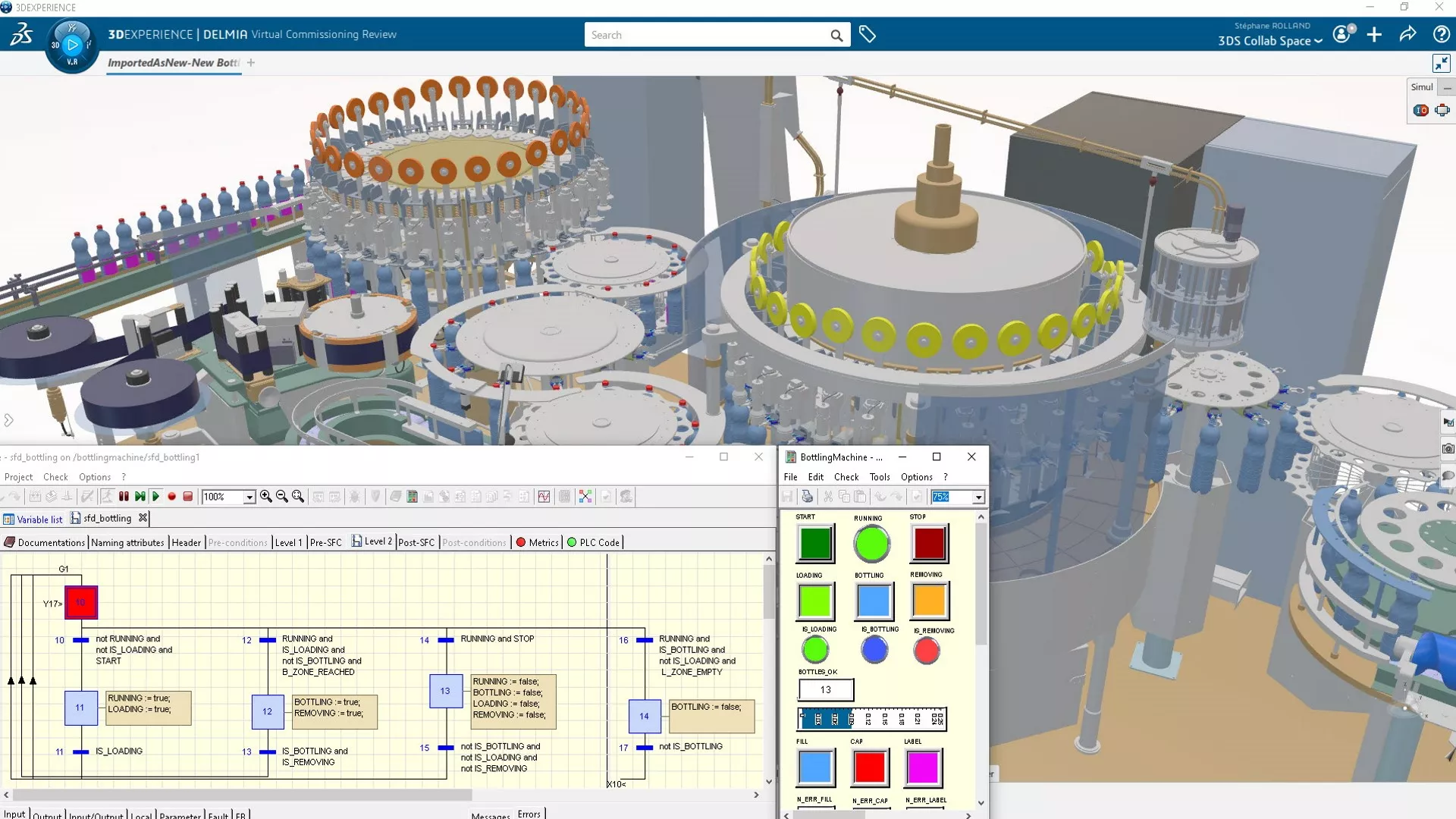 3DEXPERIENCE VIRTUAL FACTORY enables a powerful virtual commissioning process.