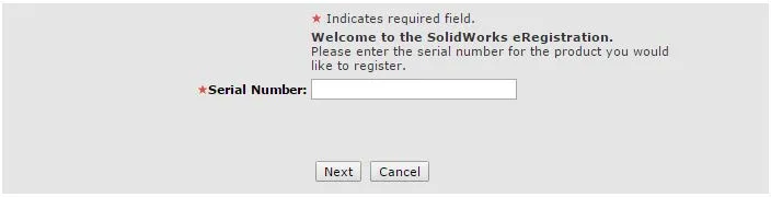 Input your SOLIDWORKS Serial Number