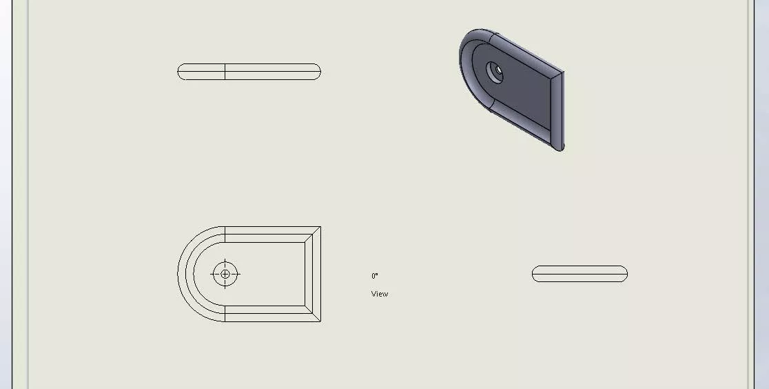 Before Example of Rotate SOLIDWORKS Drawing View