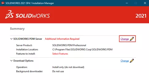 Change SOLIDWORKS PDM Server