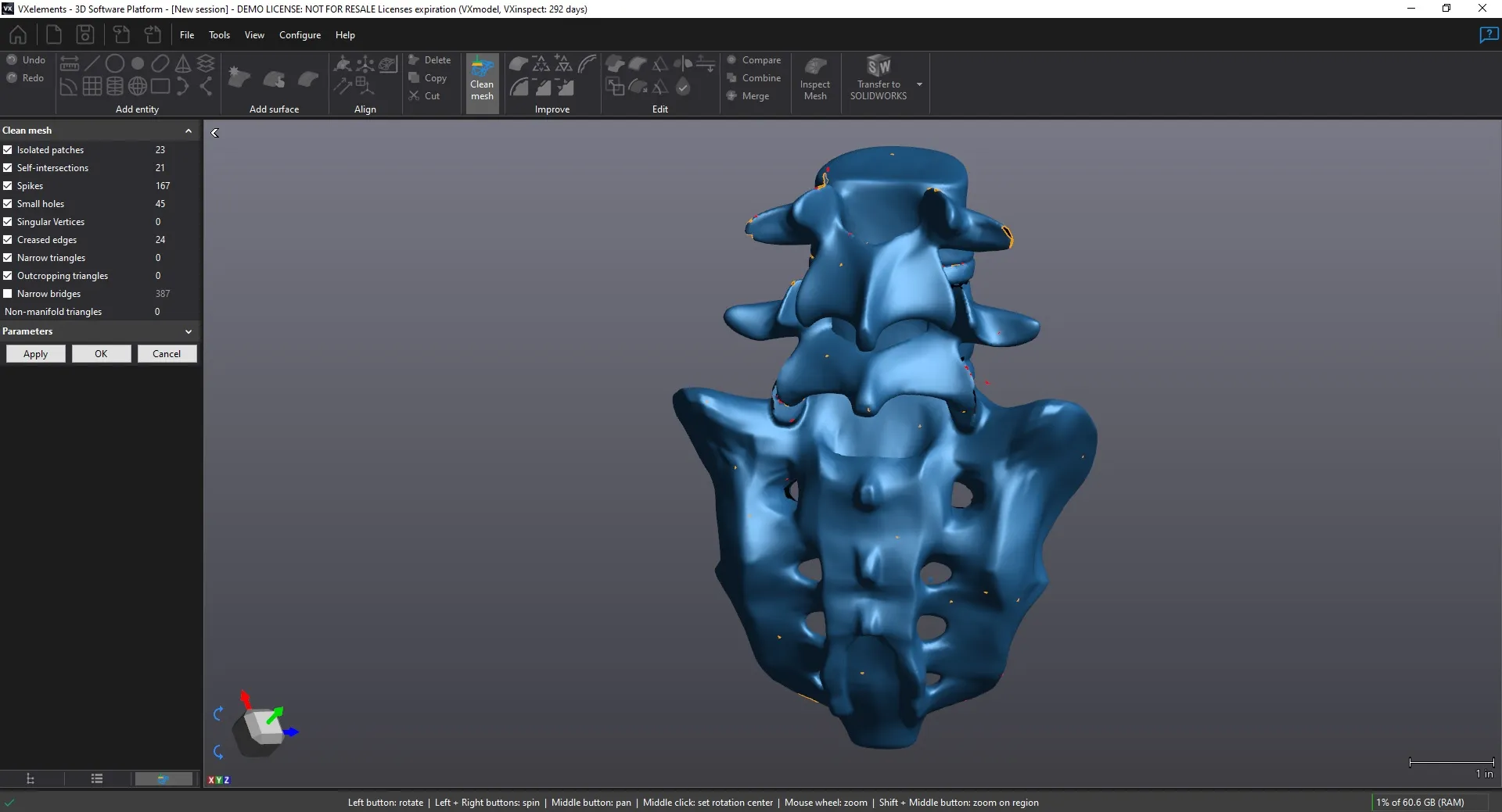 Clean Mesh Feature Available with the Creaform VX Model Software