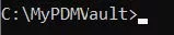 My PDM Vault command prompt