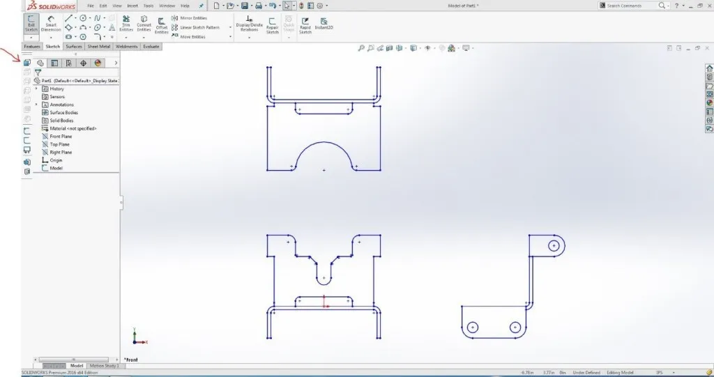 convert 2d dwg into part file toolbar