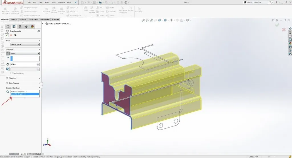 Contour selection tool