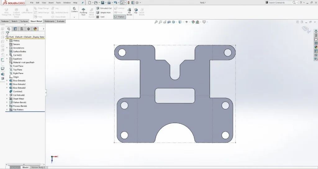 sheet metal command manager