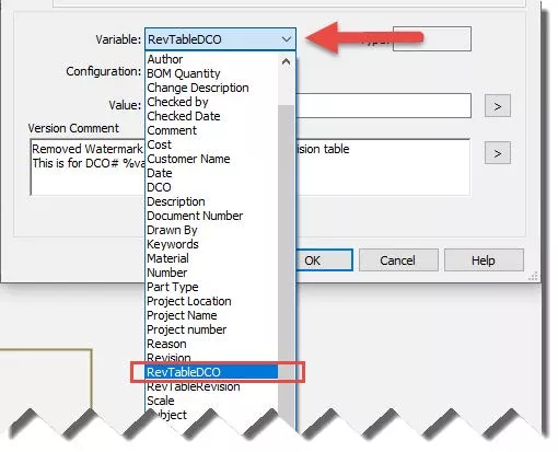 DCO Variable in SOLIDWORKS PDM 