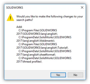 SOLIDWORKS Edit All File Locations Dialog Box
