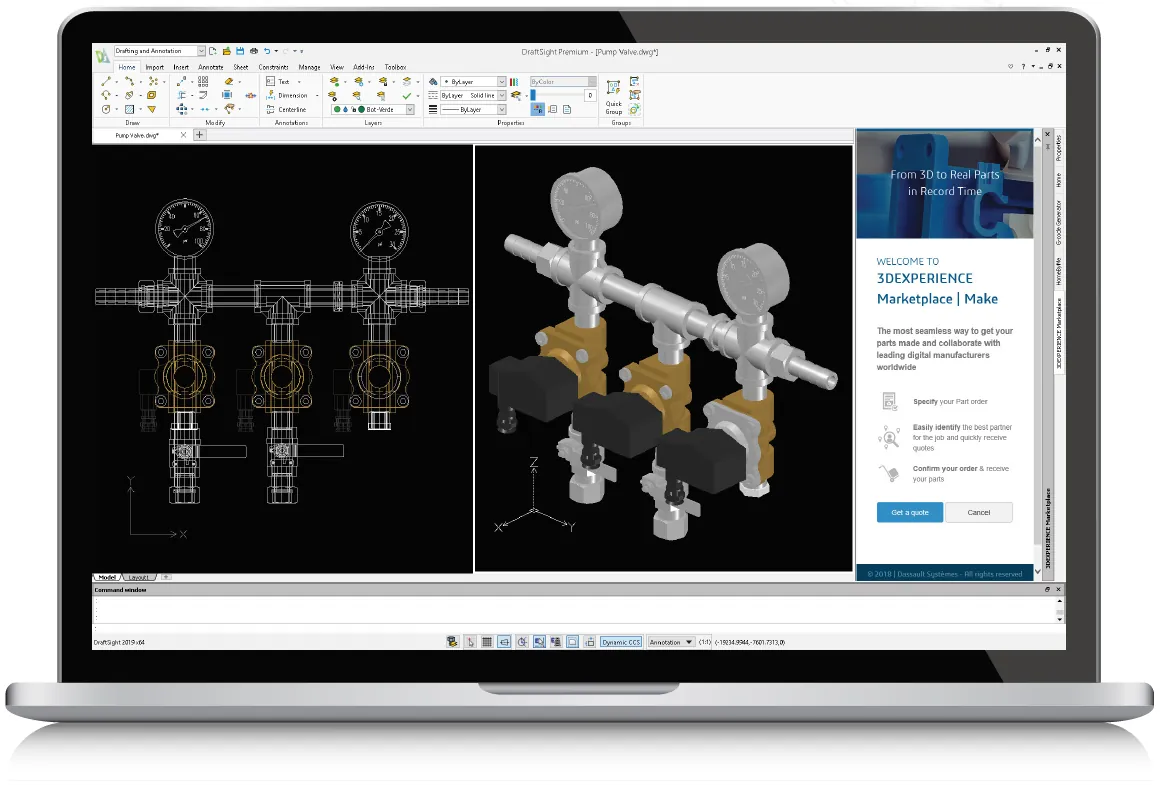 DraftSight - 2D CAD Drafting and 3D Design Software