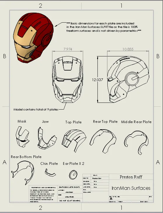Drawing File of Iron Man Helmet