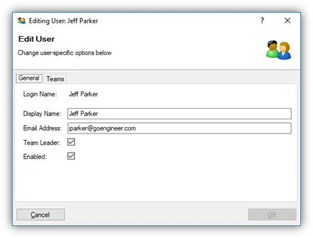 DriveWorks Pro Editing User General tab