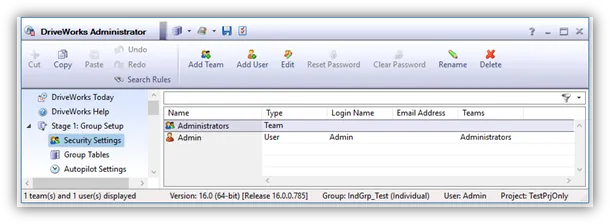 DriveWorks Pro Admin Group Setup Security Settings