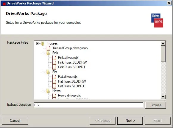 DriveWorks Package Wizard