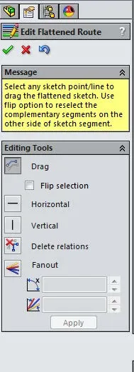 Edit Flattened Route Options in SOLIDWORKS Electrical 3D