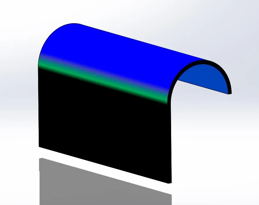 Thin feature extrusion of our sketch with curvature display enabled