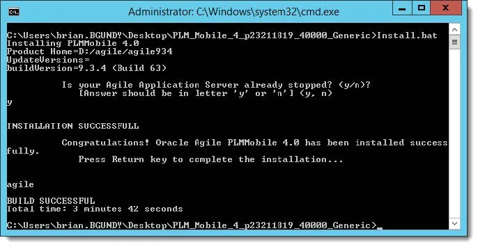 Installing Agile PLM Mobile Application Patch on a Windows System